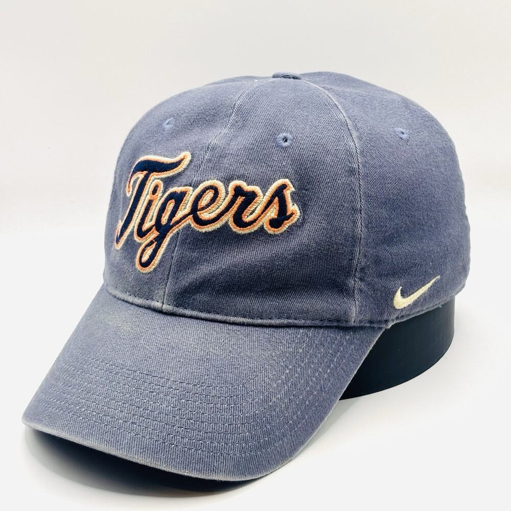 VTG Detroit Tigers Nike Baseball Cap Embroidered Swooshflex Made In USA One Size